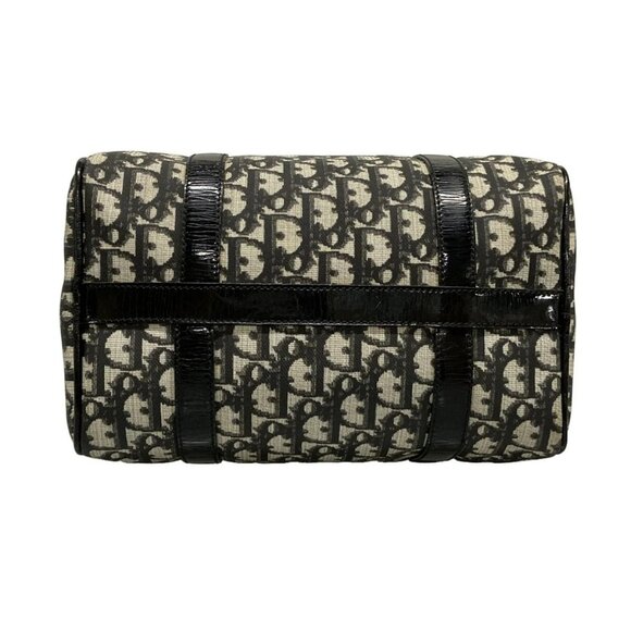 Auth DIOR/ChristianDior Trotteur Black Cream Dark Gray PVC Patent Leather - Picture 3 of 16